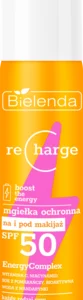 BIELENDA, Recharge, mgiełka do twarzy, ochronna, na i pod makijaż, SPF 50, 75 ml
