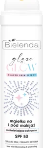 BIELENDA, Glaze & Glow, mgiełka do twarzy, SPF 50, rozświetlająco-ochronna, 75 ml