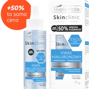 BIELENDA, Skin Clinic Professional Kwas Hialuronowy, serum do twarzy, nawilżająco-kojące, na dzień i na noc, 45 ml