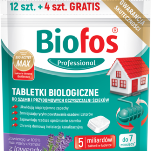Biofos, Professional, tabletki biologiczne do szamb i przydomowych oczyszczalni ścieków, 16 szt.
