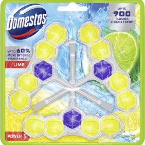 Domestos, Power 5, kostki toaletowe, Lime, 3x55 g