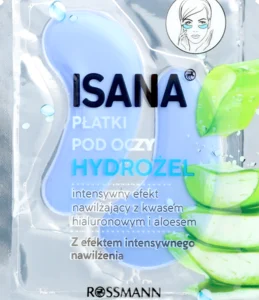 Isana, płatki pod oczy, hydrożelowe, intensywnie nawilżające, Aloes, 2 szt.