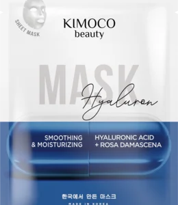 Kimoco, Beauty, maska w płachcie z kwasem hialuronowym, wygładzająco-nawilżająca, 23 ml