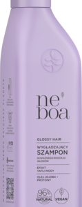 Neboa, Glossy Hair, szampon do włosów każdego rodzaju, wygładzający, efekt tafli wody, 300 ml
