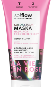 so!flow by Vis Plantis, koloryzująca maska do włosów, nadająca różowe refleksy, 200 ml