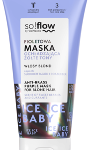 so!flow by Vis Plantis, maska do włosów, fioletowa, ochładzająca żółte tony, zapach słodkich jagód i porzeczek, 200 ml