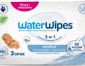 WATERWIPES, chusteczki nawilżane dla dzieci, biodegradowalne, 3x60 szt